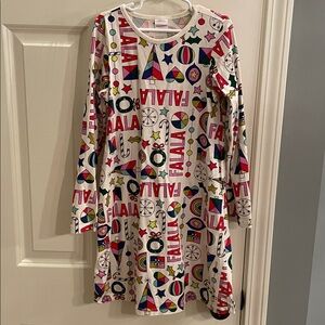 Hanna Andersson Cream and Pink Graphic Dress